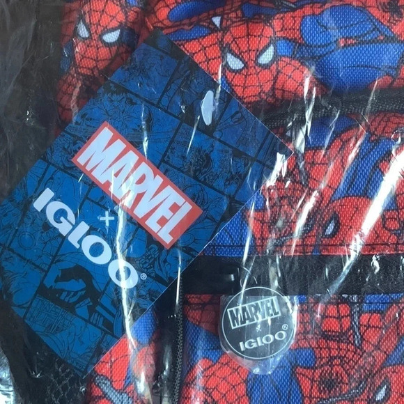Marvel Spider Man Daypack Backpack 28 Can Igloo Insulated Cooler NWT - Picture 5 of 8